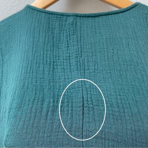 Madewell Lightspun Popover Tiered Mini Dress in Teal Gauzy Dress Women's XS $98 - Picture 9 of 9